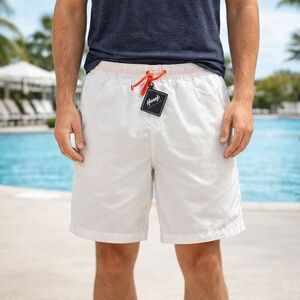 Men's White Swim Board Trunks Shorts Size L‎ Casual Summer NEW